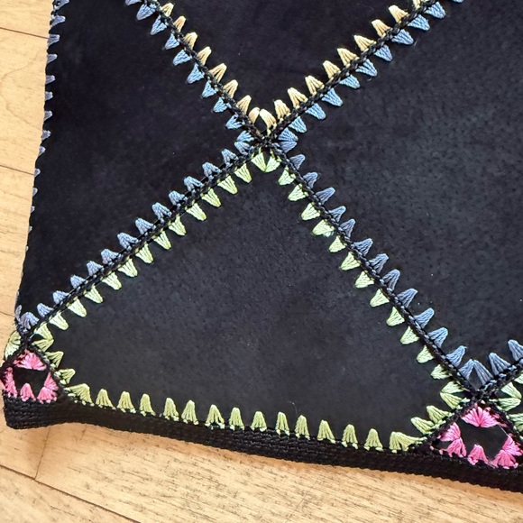 Metrostyle Vintage Leather/Suede Diamond Multicolor Pencil Skirtsz8 - Picture 8 of 16